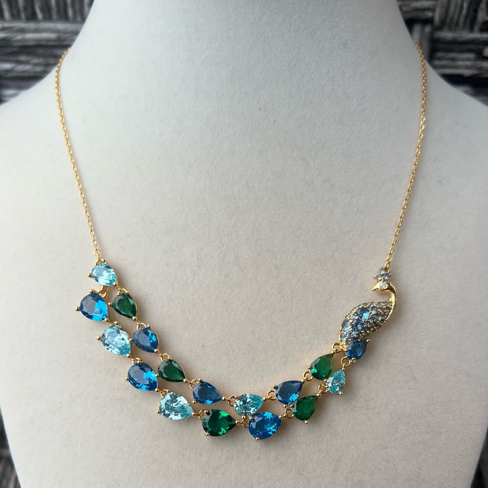 Kate Spade Perfect Plume Peacock Necklace - Picture 4 of 4